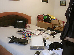 Leon Lambert - Hot Brunette Small Tits Girl Anita In Leather Dress And Hot Lingerie With High Heels Makes A Striptease