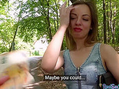 Reality smallboobs teen public POV fucked outdoor 4 big cash