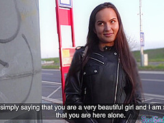 Reality leather babe public POV fucked outdoor 4 money