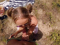 Brunette From Village Blowjob Outdoors