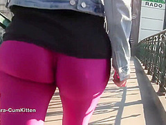German Blonde In Tight Leather Pants