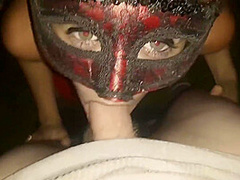 Red Riding Head Outdoor Blowjob Cumshot