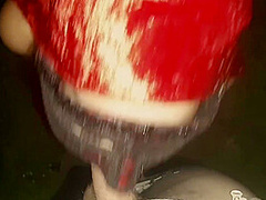 Red Riding Head Outdoor Blowjob Cumshot