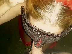 Red Riding Head Outdoor Blowjob Cumshot
