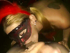 Red Riding Head Outdoor Blowjob Cumshot