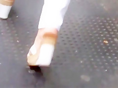 Candid mature soles in wedge sandals