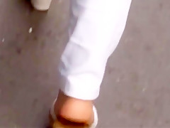 Candid mature soles in wedge sandals