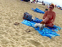 Big titty fat ass chubby milf at the beach