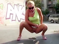 Pretty girls from the east piss in public