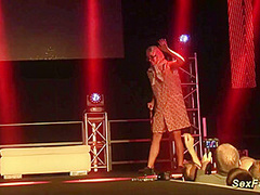 Sexy Strip Show on Public Stage