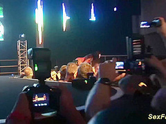 Sexy Strip Show on Public Stage