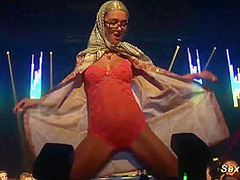 Sexy Strip Show on Public Stage