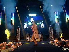 Sexy Strip Show on Public Stage