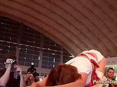 Lesbian Porn Orgy in Public