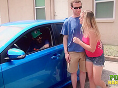 Cute blonde Kendra Lynn loves being naughty in public - Public Handjobs