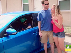 Cute blonde Kendra Lynn loves being naughty in public - Public Handjobs