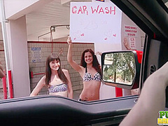 Desperate for Spring Break Cash Chloe Sky Has Car Wash Idea - Public Handjobs