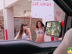 Desperate for Spring Break Cash Chloe Sky Has Car Wash Idea - Public Handjobs