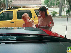 Desperate for Spring Break Cash Chloe Sky Has Car Wash Idea - Public Handjobs