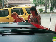 Desperate for Spring Break Cash Chloe Sky Has Car Wash Idea - Public Handjobs