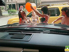 Desperate for Spring Break Cash Chloe Sky Has Car Wash Idea - Public Handjobs