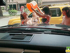 Desperate for Spring Break Cash Chloe Sky Has Car Wash Idea - Public Handjobs