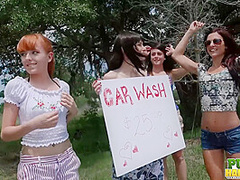 Desperate for Spring Break Cash Chloe Sky Has Car Wash Idea - Public Handjobs