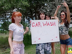 Desperate for Spring Break Cash Chloe Sky Has Car Wash Idea - Public Handjobs
