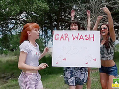 Desperate for Spring Break Cash Chloe Sky Has Car Wash Idea - Public Handjobs