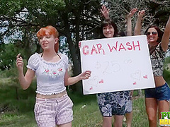 Desperate for Spring Break Cash Chloe Sky Has Car Wash Idea - Public Handjobs