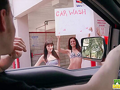 Desperate for Spring Break Cash Chloe Sky Has Car Wash Idea - Public Handjobs