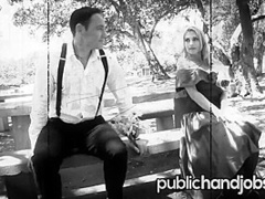 Damsel in Distress Christie Stevens Thanks Her Savior - Public Handjobs