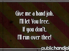 Damsel in Distress Christie Stevens Thanks Her Savior - Public Handjobs