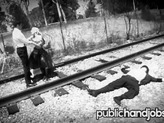 Damsel in Distress Christie Stevens Thanks Her Savior - Public Handjobs