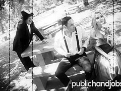 Damsel in Distress Christie Stevens Thanks Her Savior - Public Handjobs