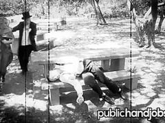 Damsel in Distress Christie Stevens Thanks Her Savior - Public Handjobs