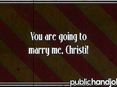 Damsel in Distress Christie Stevens Thanks Her Savior - Public Handjobs