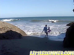 Solo teen fingering her pussy outdoors