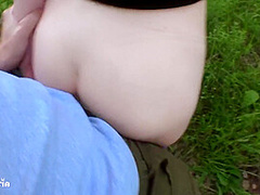 Brunette Deep Sucks And Doggy Fucks In The Park