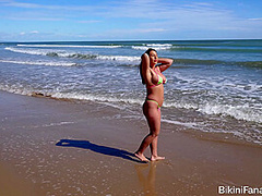 British bikini amateur topless in public