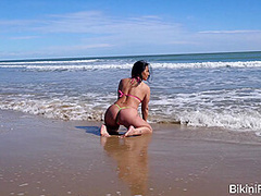 British bikini amateur topless in public