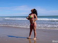 British bikini amateur topless in public