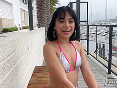 Tiny Teen Spinner Has Her Fuck Hole Pounded By A Big Dick With Romeo Mancini And Aria Valencia