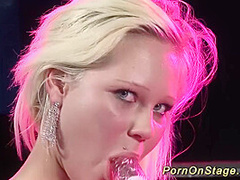 Lesbian Dildo Porn on Show Stage