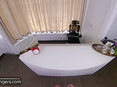 VR Bangers 3 hot babes sharing big dick at the gym VR Porn