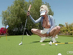 All Natural Big Tits Blonde Skye Blue Goes Golfing and Fucks Herself Silly with a Dildo
