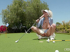 All Natural Big Tits Blonde Skye Blue Goes Golfing and Fucks Herself Silly with a Dildo