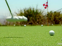 All Natural Big Tits Blonde Skye Blue Goes Golfing and Fucks Herself Silly with a Dildo