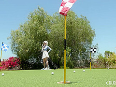 All Natural Big Tits Blonde Skye Blue Goes Golfing and Fucks Herself Silly with a Dildo