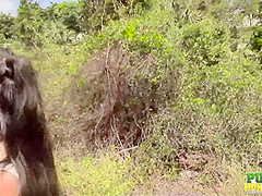 Rachel Rose Strokes Black Cock in the Park - Public Handjobs